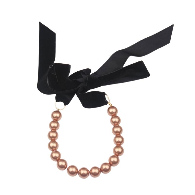 Fashionable Black Velvets Choker with Pearls Bead Handmade Neckchain Adjustable Length Clavicle Chain for Stylish Ladies коричневий
Fashionable Black Velvets Choker with Pearls Bead Handmade Neckchain Adjustable Length Clavicle Chain for Stylish Ladies коричневий