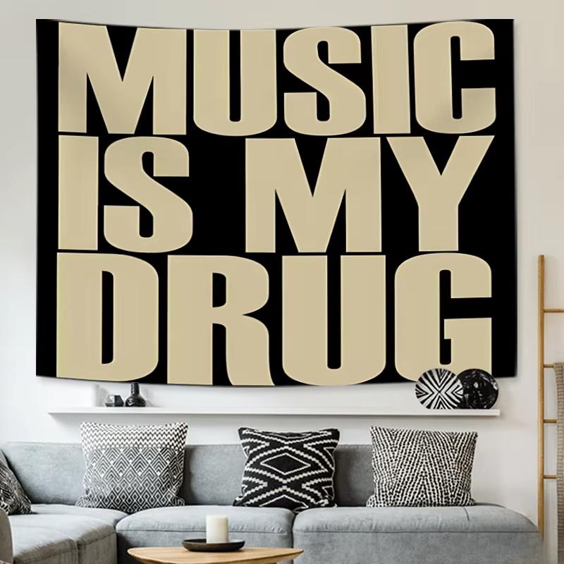 Music Is My Drug Bold Lettering Tapestry Polyester Wall Hanging for Living Room Bedroom Music Lover Vibe Decor 74x94cm(29x37in)
Music Is My Drug Bold Lettering Tapestry Polyester Wall Hanging for Living Room Bedroom Music Lover Vibe Decor 74x94cm(29x37in)