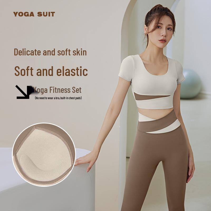 Women s Spring-Summer Color Block Yoga Set - Short Sleeve Crop Top & Butt Lift Pants for Running & Fitness S
Women s Spring-Summer Color Block Yoga Set - Short Sleeve Crop Top & Butt Lift Pants for Running & Fitness S