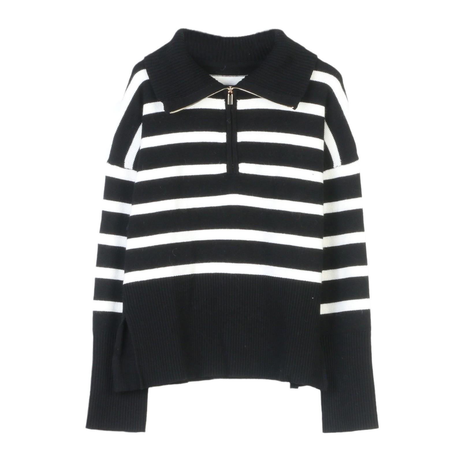 Женский французский классический пуловер с полосками и молнией до середины, осень 2024 Large
Женский французский классический пуловер с полосками и молнией до середины, осень 2024 Large