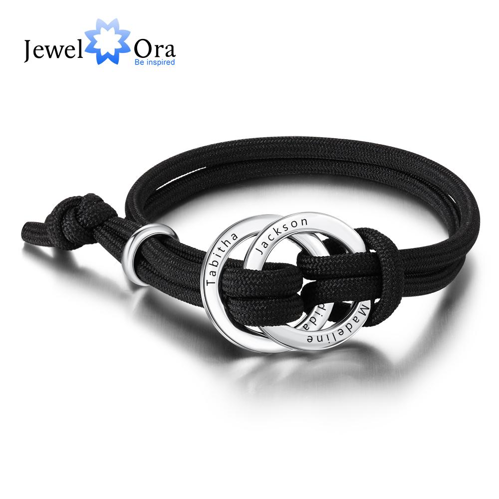 Personalized Circle Engraved 4 Names Bracelets for Men Custom Stainless Steel Adjustable Rope Bracelet Birthday Gifts for
Personalized Circle Engraved 4 Names Bracelets for Men Custom Stainless Steel Adjustable Rope Bracelet Birthday Gifts for