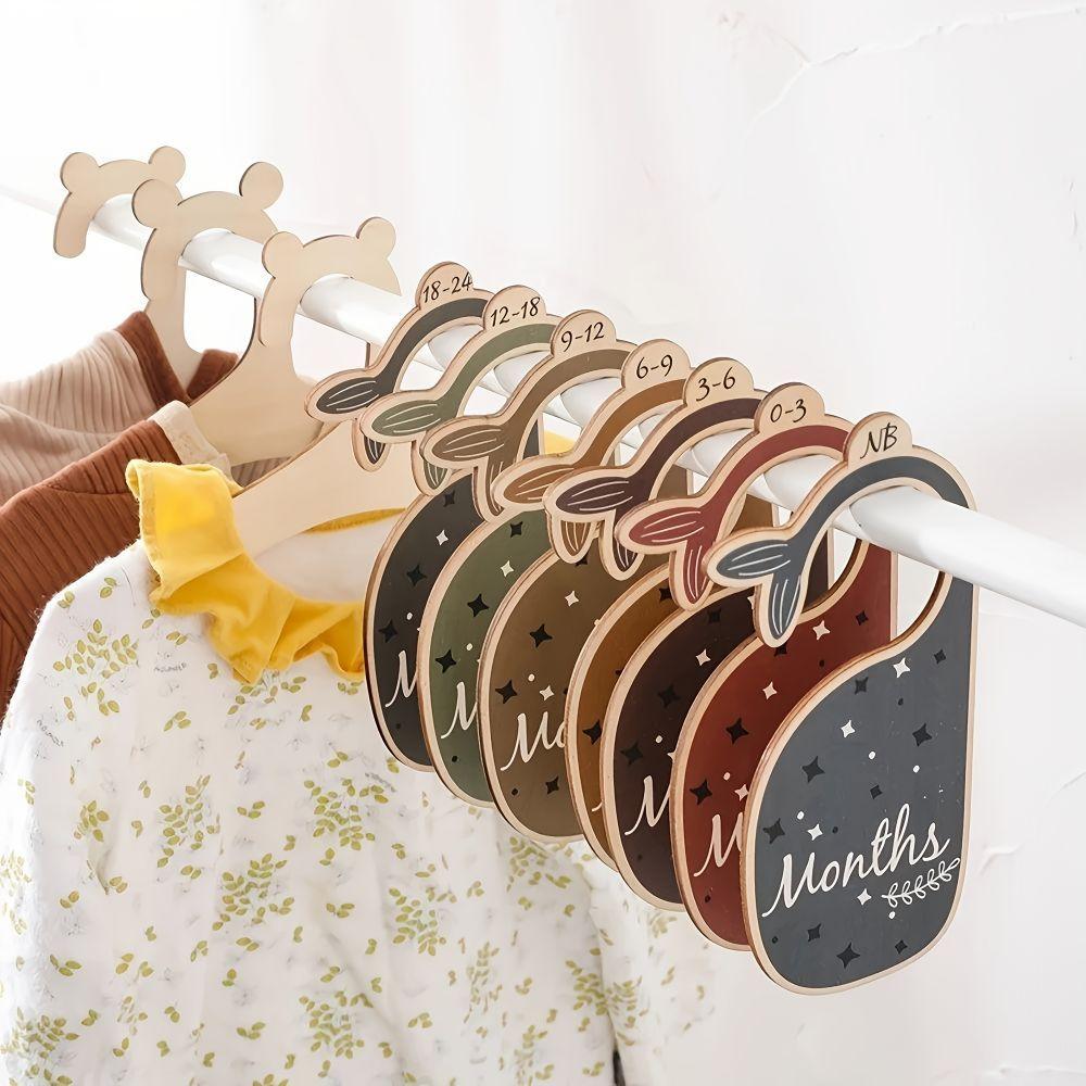 7/8pcs/set Wooden Baby Closet Organizers, Baby Closet Dividers, Newborn To 24 Months Adorable Baby Clothes Size Hanger Dividers
7/8pcs/set Wooden Baby Closet Organizers, Baby Closet Dividers, Newborn To 24 Months Adorable Baby Clothes Size Hanger Dividers