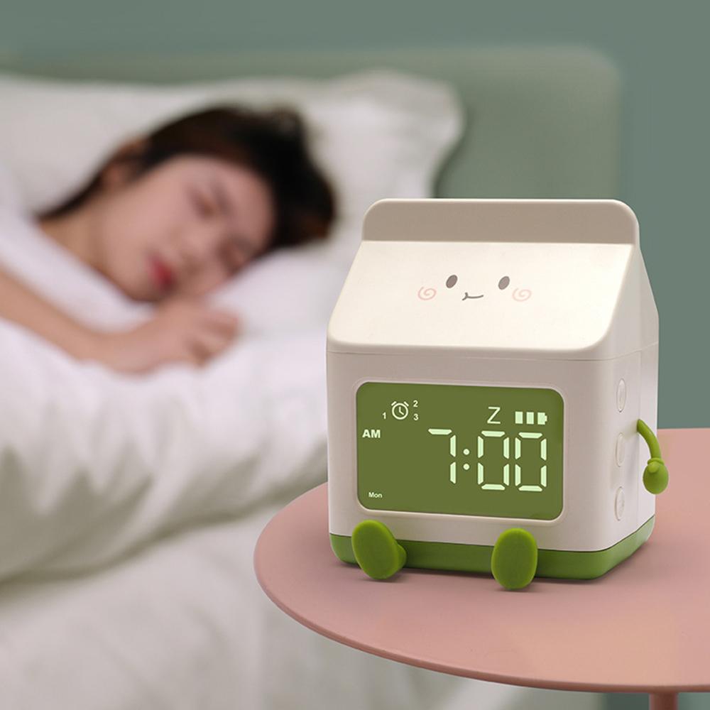 Milk Box Shape Clock with Snooze Kids LED Smart Clock Rechargeable Alarm Clock for Bedroom Room Green
Milk Box Shape Clock with Snooze Kids LED Smart Clock Rechargeable Alarm Clock for Bedroom Room Green