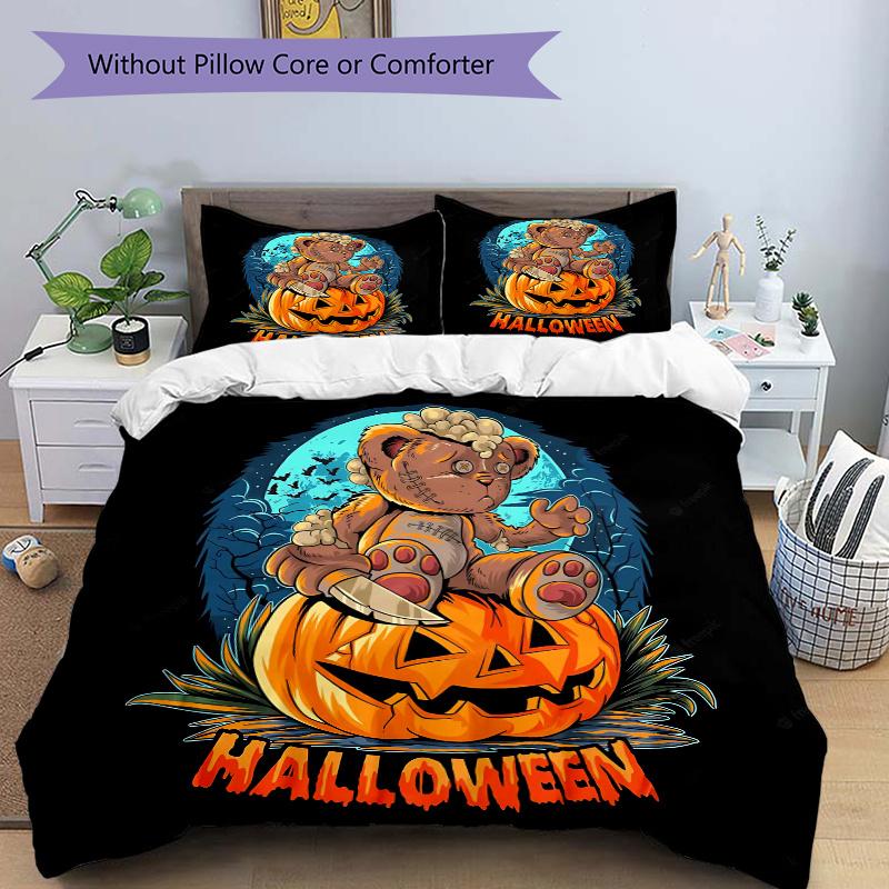 3pcs Scary Bear Pumpkin Halloween Bedding Set - Includes Quilt Cover and Pillowcases, Suitable for All Seasons, Machine Washable - Ideal Gif 135cm*200cm
3pcs Scary Bear Pumpkin Halloween Bedding Set - Includes Quilt Cover and Pillowcases, Suitable for All Seasons, Machine Washable - Ideal Gif 135cm*200cm