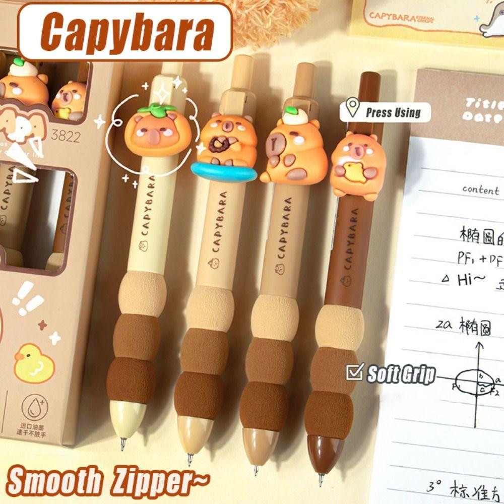 4PCS/Box Soft Grip Gel Pen Capybara Writing Tool Multifunctional Neutral Pen School Office Puppy
4PCS/Box Soft Grip Gel Pen Capybara Writing Tool Multifunctional Neutral Pen School Office Puppy