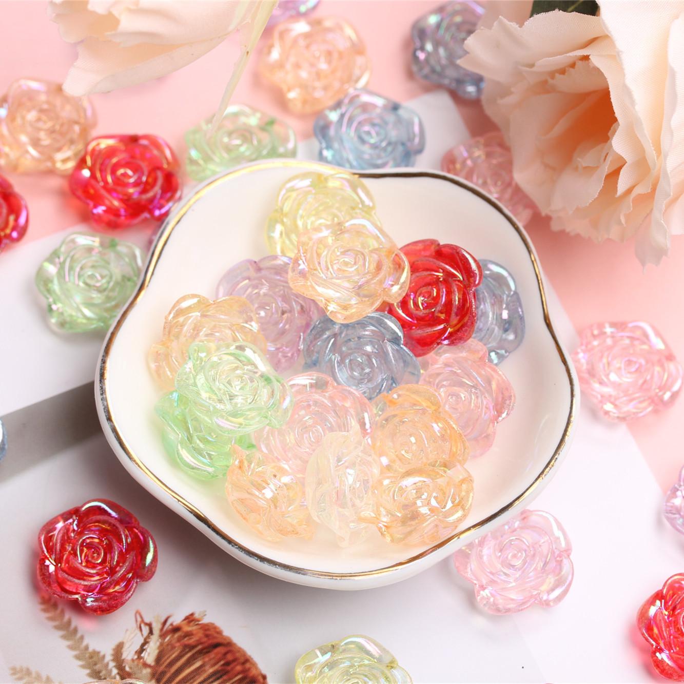Flat Bottom Perforated Rose Beads Flower Acrylic 50PCS DIY Jewelry Accessories AB Magic Color Fashion Accessories
Flat Bottom Perforated Rose Beads Flower Acrylic 50PCS DIY Jewelry Accessories AB Magic Color Fashion Accessories