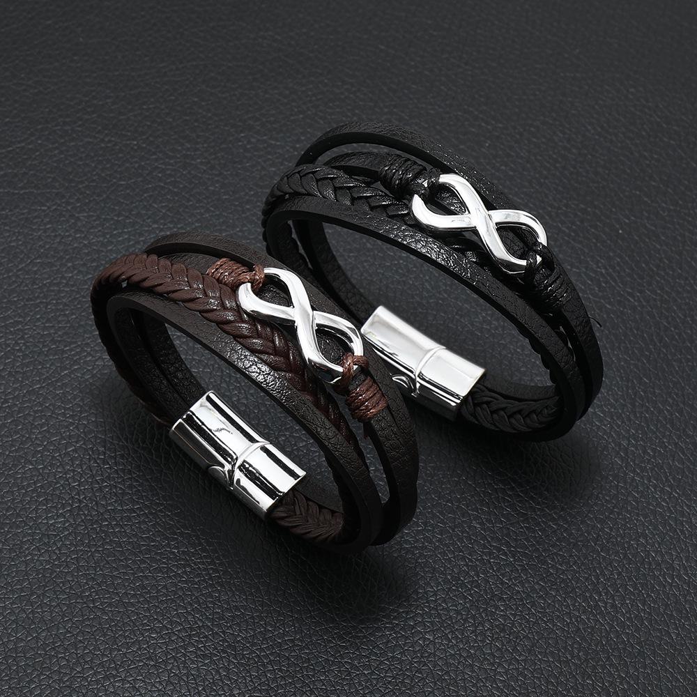 Men s Infinity Leather Bracelet with Magnetic Clasp - European & American Style, Multi-layer Braided Design чорний
Men s Infinity Leather Bracelet with Magnetic Clasp - European & American Style, Multi-layer Braided Design чорний