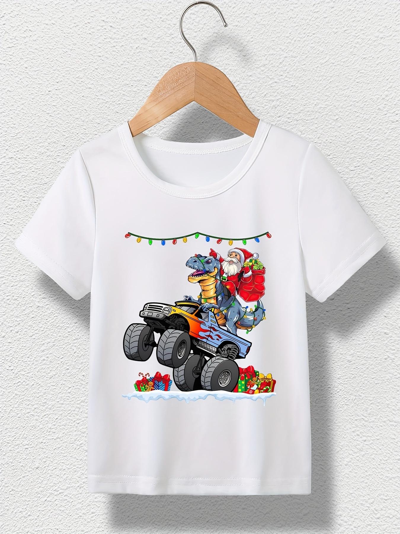 Christmas Themed Dinosaur Cartoon Offroad Vehicle Tshirt Summer Short Sleeved Boy Tshirt Top Round Neck Short Sleeved Shirt 4XL
Christmas Themed Dinosaur Cartoon Offroad Vehicle Tshirt Summer Short Sleeved Boy Tshirt Top Round Neck Short Sleeved Shirt 4XL