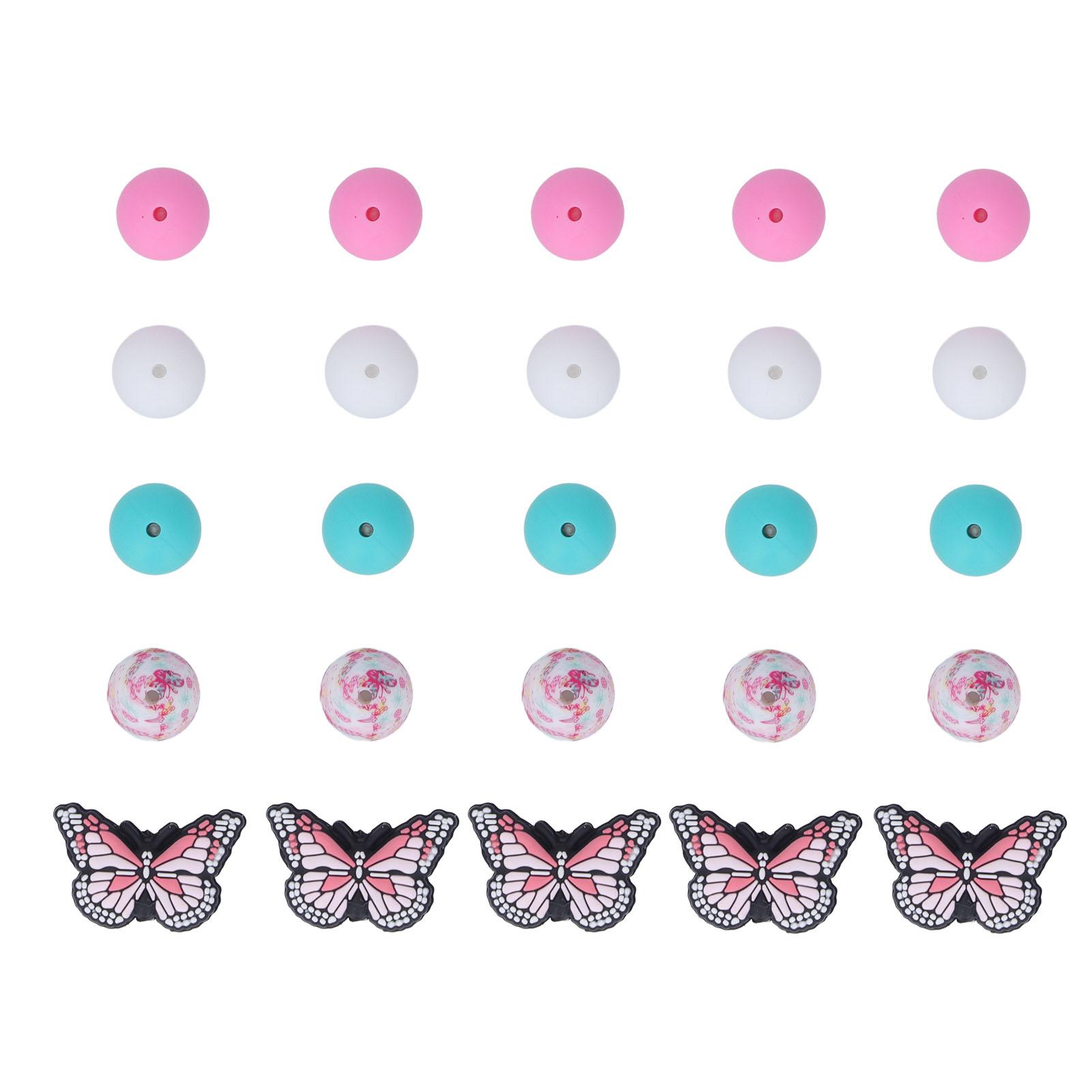 20Pcs Round Beads 5Pcs Butterfly Shaped Beads DIY Kit for Necklace Bracelet Keychain Crafts
20Pcs Round Beads 5Pcs Butterfly Shaped Beads DIY Kit for Necklace Bracelet Keychain Crafts