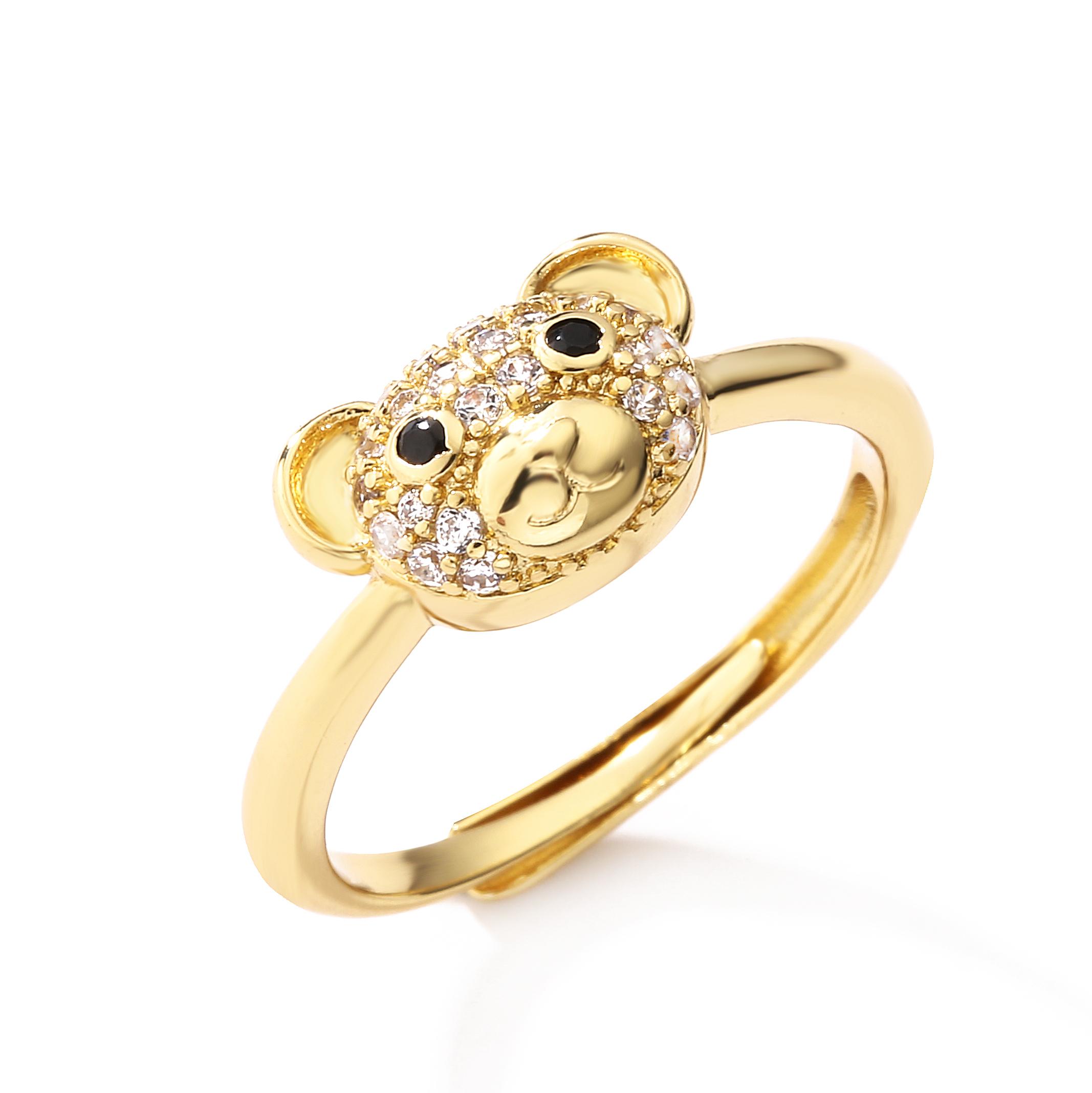 18K Gold Plated Brass Simple Vintage Zircon Bear Rings Animal Bear Rings For Women Teens Fashion Aesthetic Zircon resizable
18K Gold Plated Brass Simple Vintage Zircon Bear Rings Animal Bear Rings For Women Teens Fashion Aesthetic Zircon resizable