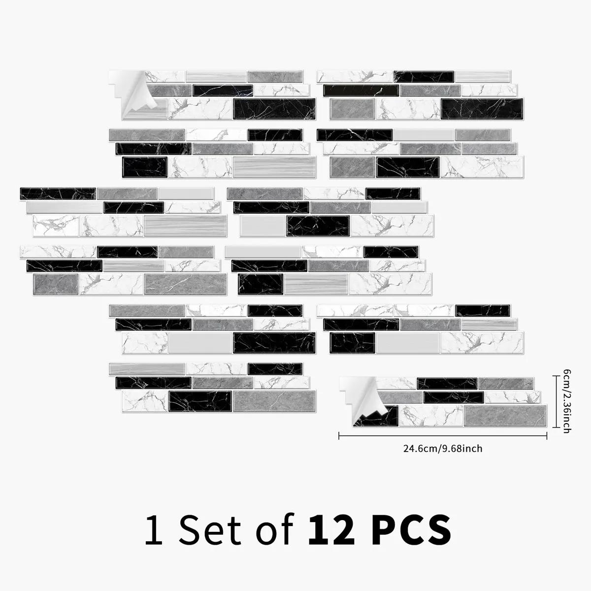 12 шт./компл., наклейка на плитку в форме мраморного кирпича, водонепроницаемая, для украшения стен в ванной, самоклеящаяся наклейка на стену 6*24,6 см
12 шт./компл., наклейка на плитку в форме мраморного кирпича, водонепроницаемая, для украшения стен в ванной, самоклеящаяся наклейка на стену 6*24,6 см