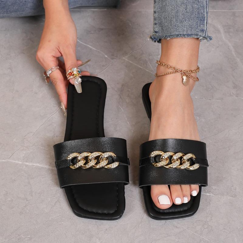 Модные женские сандалии Летние новые с квадратным носком Открытый носок Металлическая цепочка Мягкая подошва Противоскользящие Износостойкие тапочки 43 чёрный
Модные женские сандалии Летние новые с квадратным носком Открытый носок Металлическая цепочка Мягкая подошва Противоскользящие Износостойкие тапочки 43 чёрный