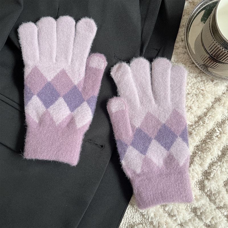 Женские теплые шерстяные перчатки с сенсорным экраном Violet rhombic full finger-G57 gloves All yards
Женские теплые шерстяные перчатки с сенсорным экраном Violet rhombic full finger-G57 gloves All yards