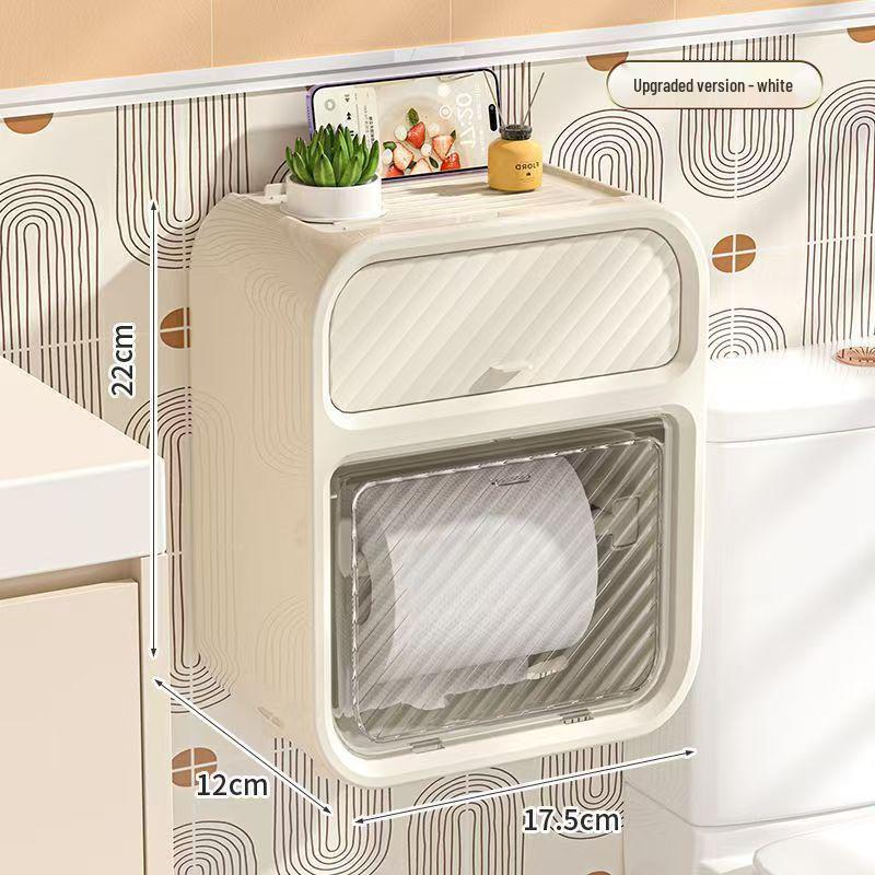 Wall-Mounted Cream and Green Bathroom Tissue Holder and Storage Rack
Wall-Mounted Cream and Green Bathroom Tissue Holder and Storage Rack