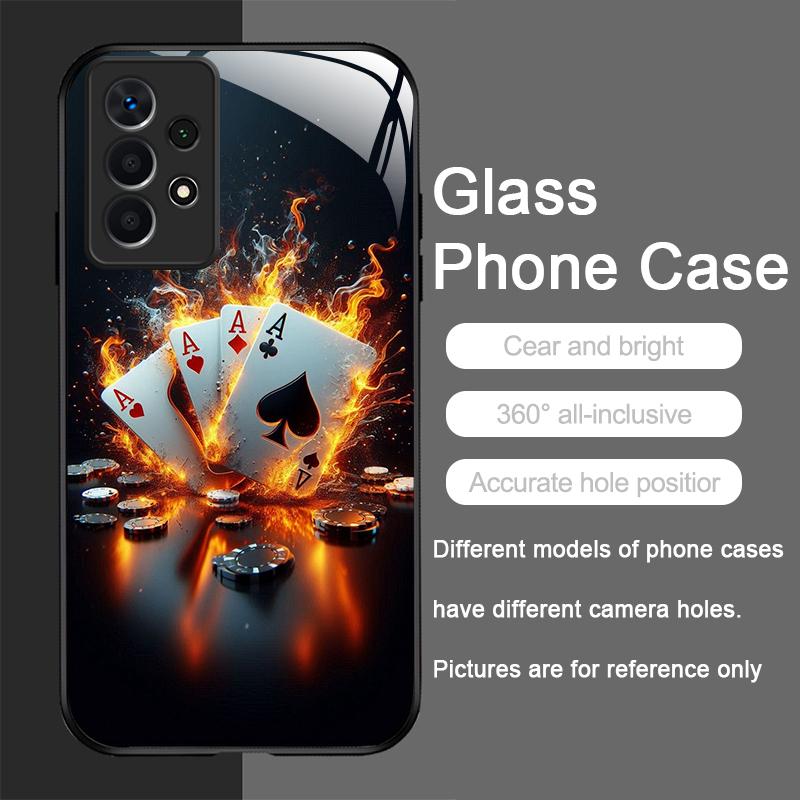 Creative Flame Ace of Spades Pattern Tempered Glass Phone Case for Samsung Galaxy S25 Ultra S24 S23 Plus S22 S21 S20FE M53 Cover Galaxy S25
Creative Flame Ace of Spades Pattern Tempered Glass Phone Case for Samsung Galaxy S25 Ultra S24 S23 Plus S22 S21 S20FE M53 Cover Galaxy S25