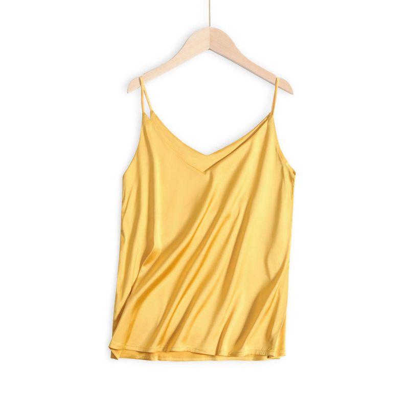 Silk Camisole for Women, V-Neck Spring/Summer Top, Trendy Base Layer, Stylish Acetate Outerwear Tank Top Ginger yellow M
Silk Camisole for Women, V-Neck Spring/Summer Top, Trendy Base Layer, Stylish Acetate Outerwear Tank Top Ginger yellow M