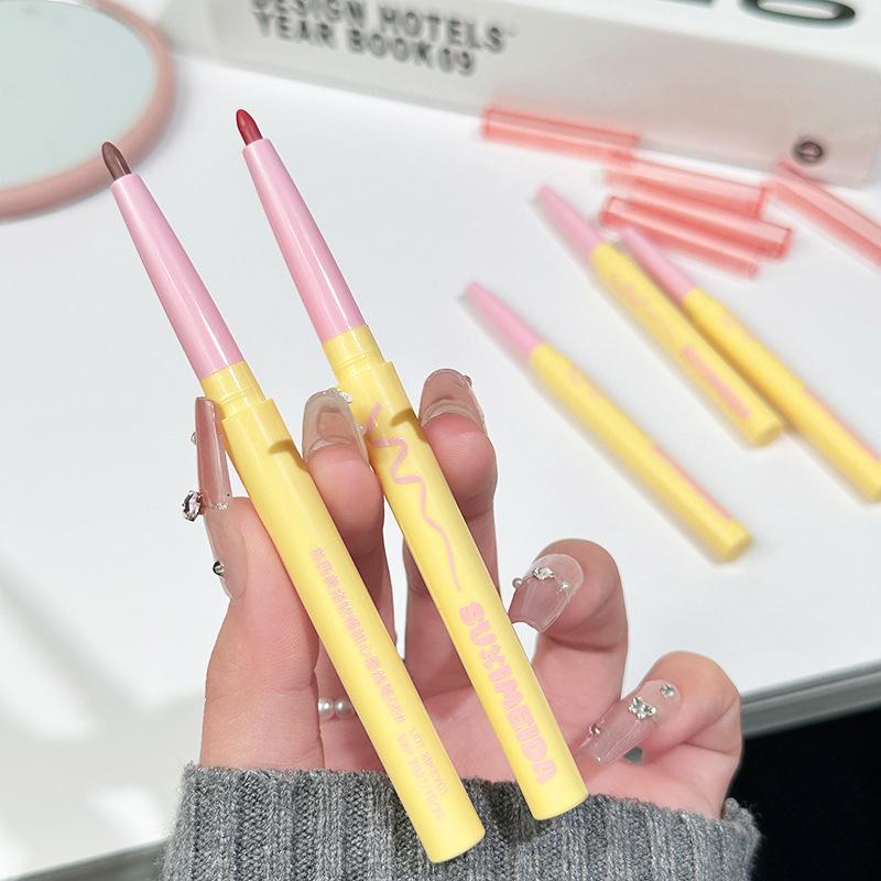 Suxi Meida Sweetheart Lip Liner: Waterproof, Long-lasting, Non-stick, Automatic Rotation Lipstick Pen 250mg
Suxi Meida Sweetheart Lip Liner: Waterproof, Long-lasting, Non-stick, Automatic Rotation Lipstick Pen 250mg