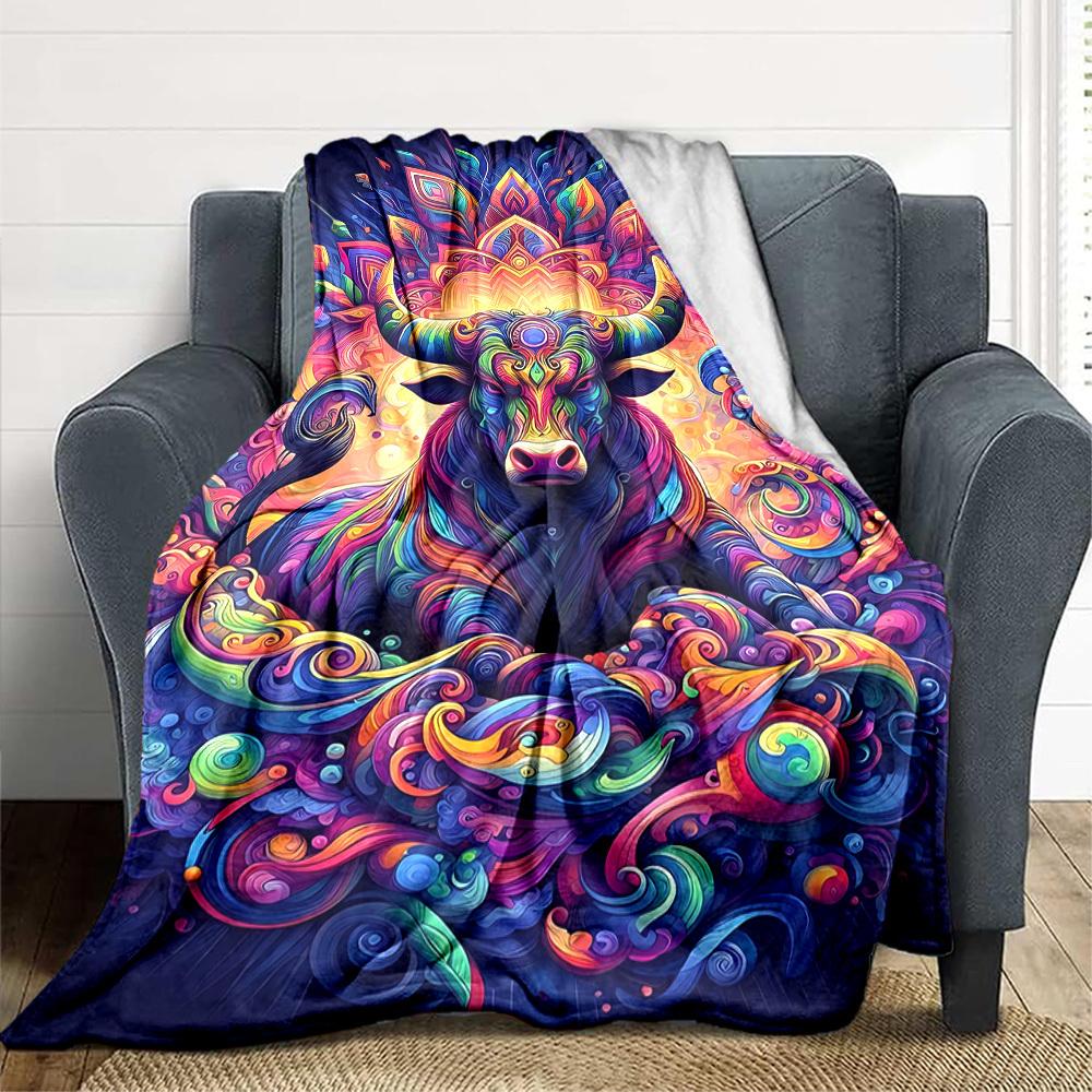 1pc Colorful Bull Artwork Blanket Lightweight Flannel Blanket Throw Blanket For Sofa, Bed, Travel, Camping, Livingroom, Office yy251015122 75x90cm
1pc Colorful Bull Artwork Blanket Lightweight Flannel Blanket Throw Blanket For Sofa, Bed, Travel, Camping, Livingroom, Office yy251015122 75x90cm