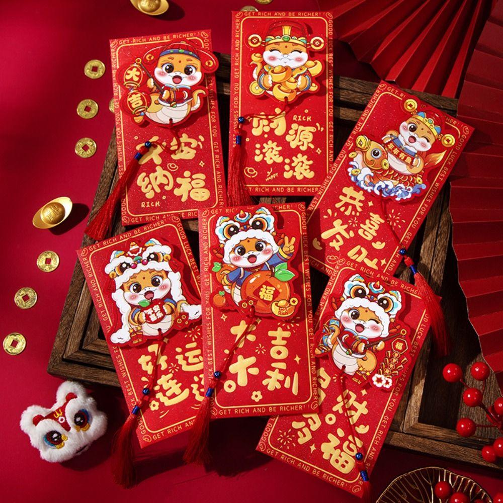6pcs Cartoon 2025 Snake Year Red Envelopes Traditional Lucky Money Packets Celebration Party 6pcs
6pcs Cartoon 2025 Snake Year Red Envelopes Traditional Lucky Money Packets Celebration Party 6pcs
