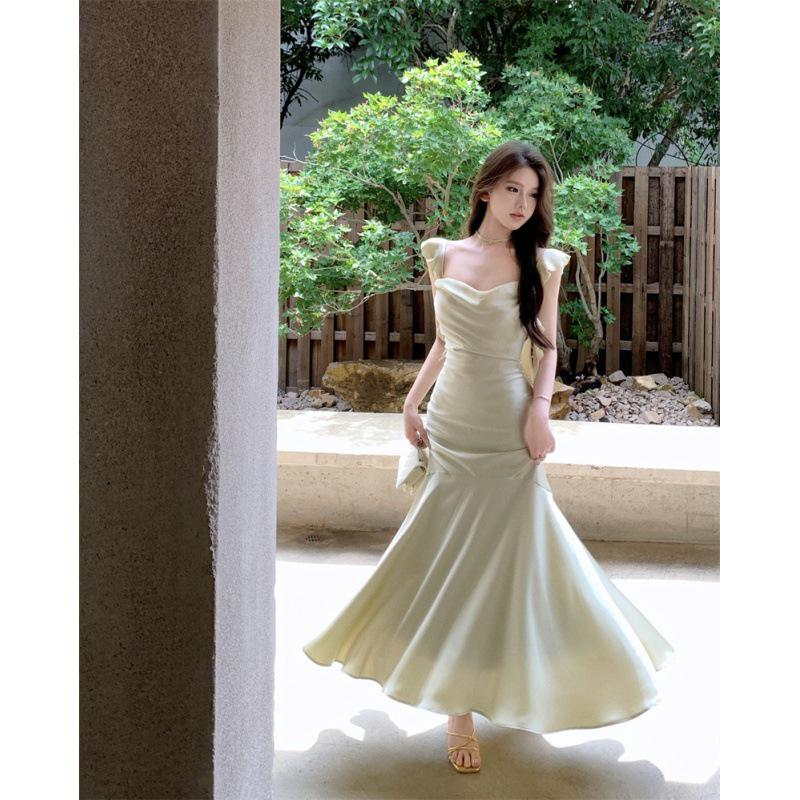 Yikedda Женское платье на тонких бретельках из атласа с юбкой «рыбий хвост» - Летнее платье в стиле феи, длинное банкетное платье Medium
Yikedda Женское платье на тонких бретельках из атласа с юбкой «рыбий хвост» - Летнее платье в стиле феи, длинное банкетное платье Medium