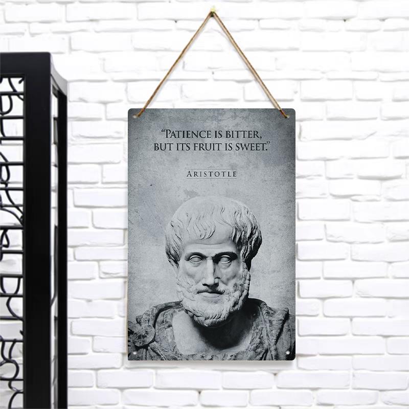 Aristotle Statue with Patience Quote Metal Wall Art Vintage Philosophy Home Decor Educational Inspirational Decorative Plaque 7.9x11.8In(20x30cm)
Aristotle Statue with Patience Quote Metal Wall Art Vintage Philosophy Home Decor Educational Inspirational Decorative Plaque 7.9x11.8In(20x30cm)