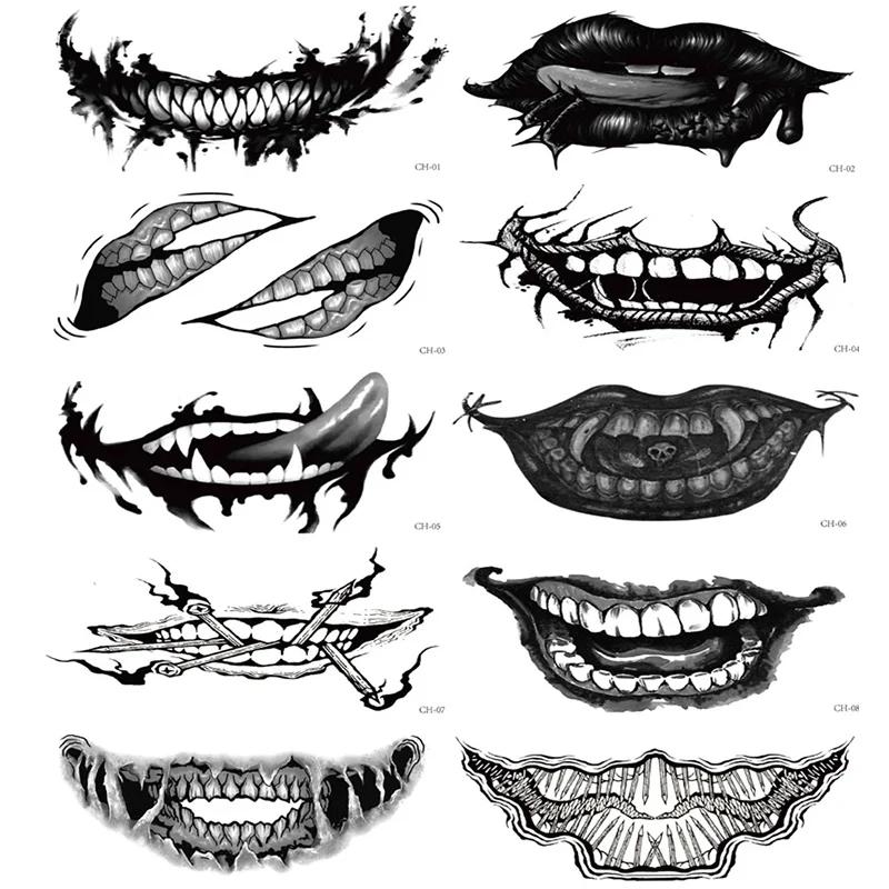 Halloween Makeup Prank Temporary Tattoo, 2024 New Adults Clown Horror Scary Stitch Scar Fake Stickers Sheets Scab Big Mouth
Halloween Makeup Prank Temporary Tattoo, 2024 New Adults Clown Horror Scary Stitch Scar Fake Stickers Sheets Scab Big Mouth