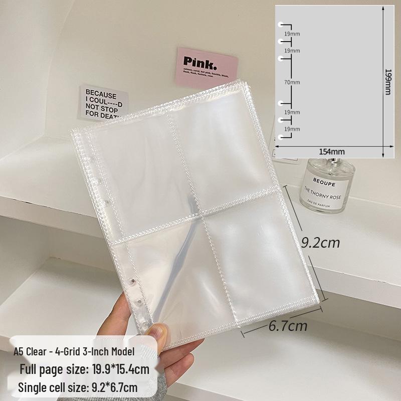 Star Zipper Bag A5 Loose-Leaf 4-Grid Card Album Pages, 6-Hole Small Card Holder for Fan Idol Polaroid Storage
Star Zipper Bag A5 Loose-Leaf 4-Grid Card Album Pages, 6-Hole Small Card Holder for Fan Idol Polaroid Storage