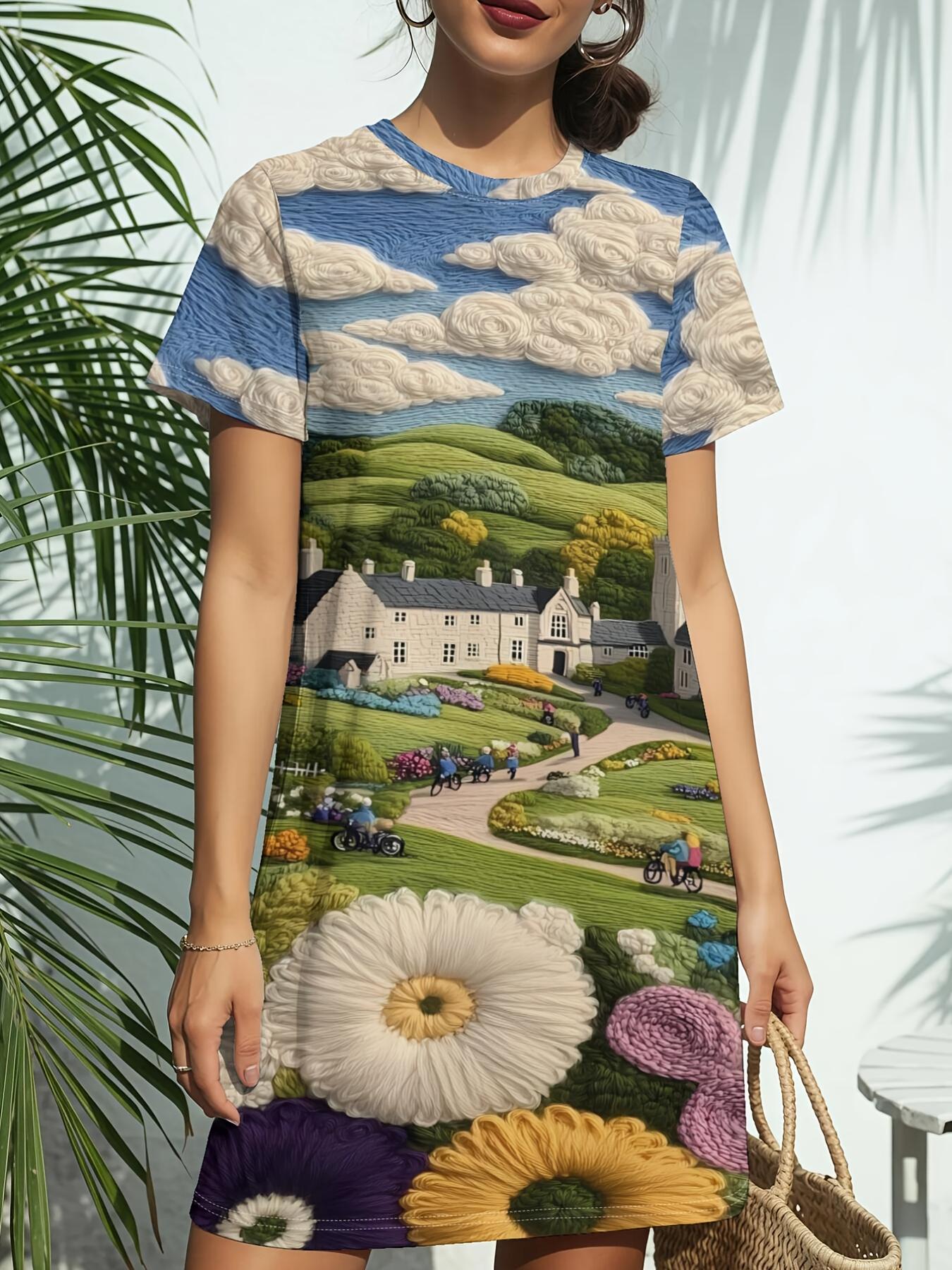 Cloudy Pasture Women s Short Sleeve T-Shirt Dress - Crew Neck -Line Dress with Subtle Digital Print. Spring Summer Casual Blouse. Regular Fit Tunic Su 7XL дубильна кора
Cloudy Pasture Women s Short Sleeve T-Shirt Dress - Crew Neck -Line Dress with Subtle Digital Print. Spring Summer Casual Blouse. Regular Fit Tunic Su 7XL дубильна кора