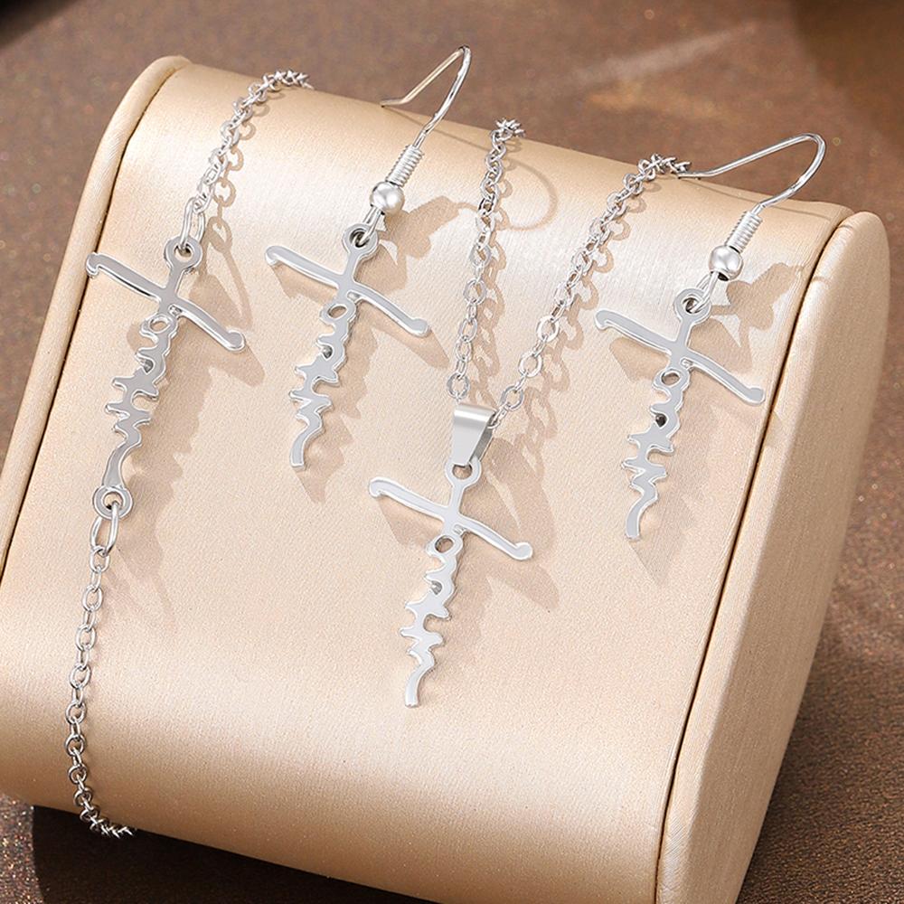 4PCS Women s Zircon Set, Women s Fashion Leisure Cross Necklace Bracelet Earrings Set, Suitable for Daily Wear, Gift for Friend
4PCS Women s Zircon Set, Women s Fashion Leisure Cross Necklace Bracelet Earrings Set, Suitable for Daily Wear, Gift for Friend