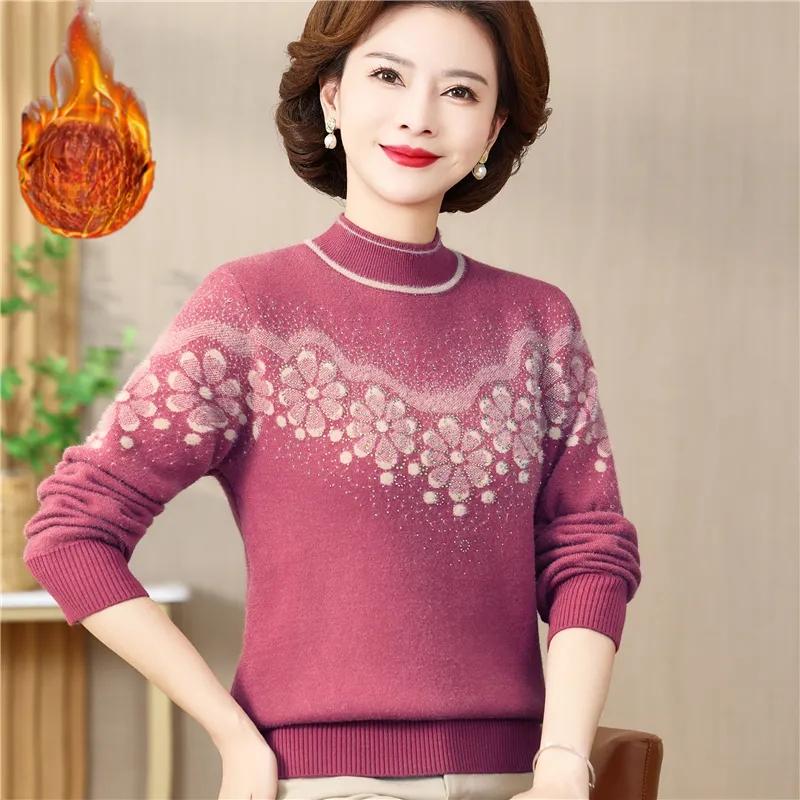 Women Winter Sweater High End Fashion Plush Tnicken Warm Knitted Pullover Middle-aged Women Elegant Jumper Femme Knitwear XL
Women Winter Sweater High End Fashion Plush Tnicken Warm Knitted Pullover Middle-aged Women Elegant Jumper Femme Knitwear XL