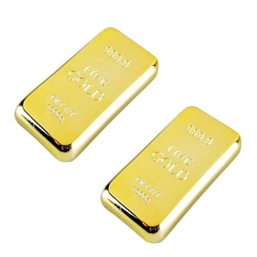 Gold Bullion Ingot Paperweight with Gold Bullion Design, Replica Gold Bar, Money Decoration (Set of 2)
Gold Bullion Ingot Paperweight with Gold Bullion Design, Replica Gold Bar, Money Decoration (Set of 2)