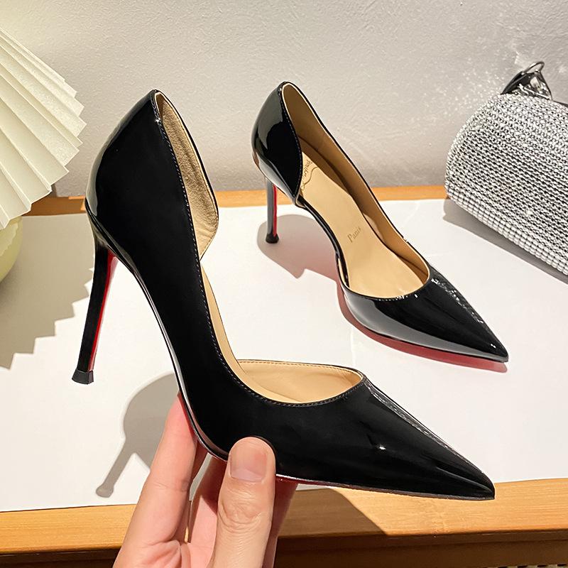 Бежевые туфли на высоком каблуке женские весенне-осенние новые туфли-лодочки на тонком каблуке с темпераментом знаменитости из лакированной кожи с открытой боковой частью, сексуальные туфли с красной подошвой, одинарные туфли 40
Бежевые туфли на высоком каблуке женские весенне-осенние новые туфли-лодочки на тонком каблуке с темпераментом знаменитости из лакированной кожи с открытой боковой частью, сексуальные туфли с красной подошвой, одинарные туфли 40