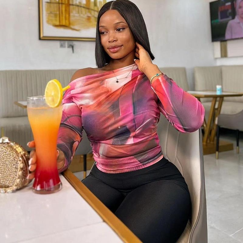 New Spring Women s Fashion Printed Tops Off-Shoulder Long Sleeve Street Pullover Versatile T-Shirt S червоний
New Spring Women s Fashion Printed Tops Off-Shoulder Long Sleeve Street Pullover Versatile T-Shirt S червоний
