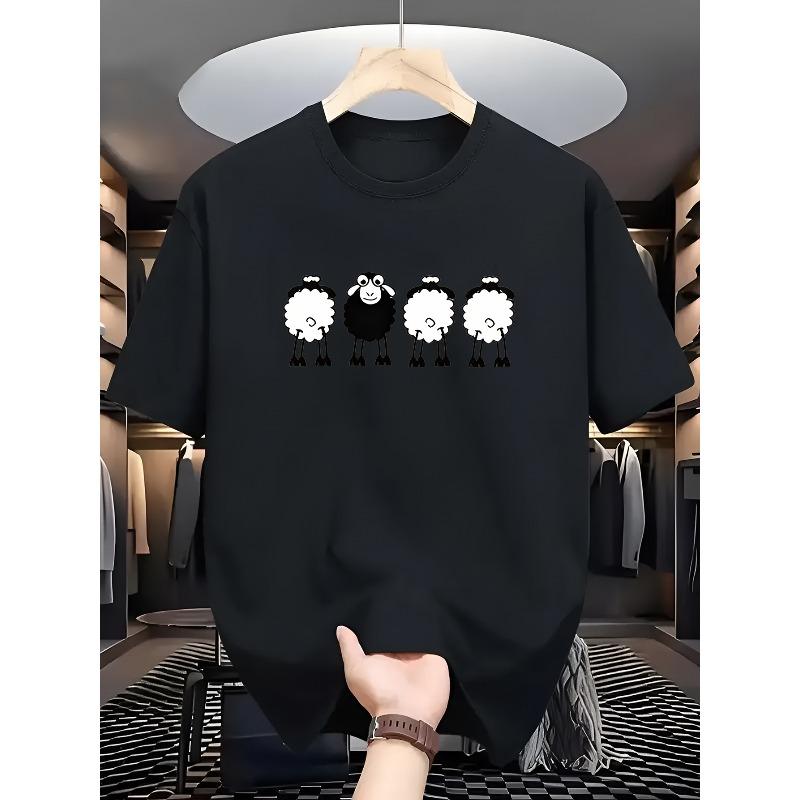 European sizes Men s Casual Summer T-Shirt with Cute Sheep Print - Soft Breathable Fabric, Ribbed Collar & Regular Fit for Casual Attire 4XL чорний
European sizes Men s Casual Summer T-Shirt with Cute Sheep Print - Soft Breathable Fabric, Ribbed Collar & Regular Fit for Casual Attire 4XL чорний