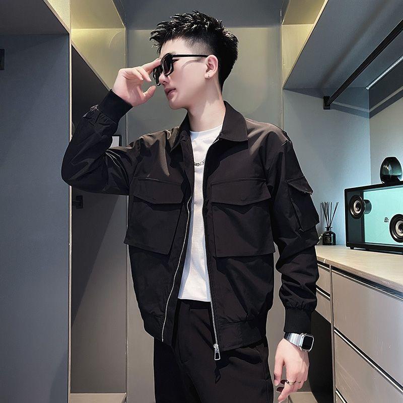 Men s Loose Fit Multi-Pocket Bomber Jacket - Casual Turn Down Collar Zip Up Coat for Street Style S чорний
Men s Loose Fit Multi-Pocket Bomber Jacket - Casual Turn Down Collar Zip Up Coat for Street Style S чорний