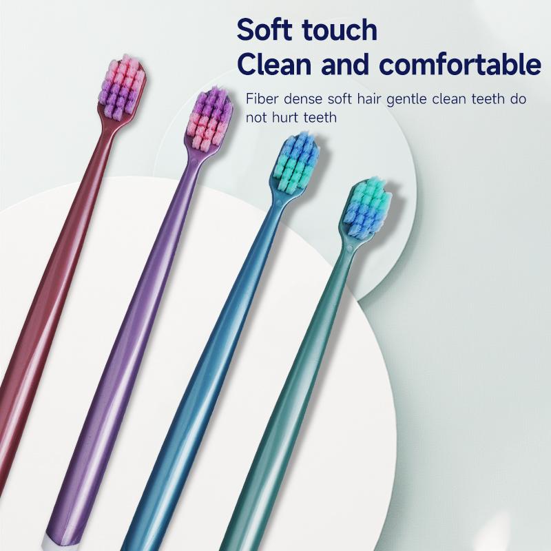 Manual toothbrush 4pcs soft fur toothbrush for deep oral cleaning, Morandi color series for adults, men and women, family
Manual toothbrush 4pcs soft fur toothbrush for deep oral cleaning, Morandi color series for adults, men and women, family