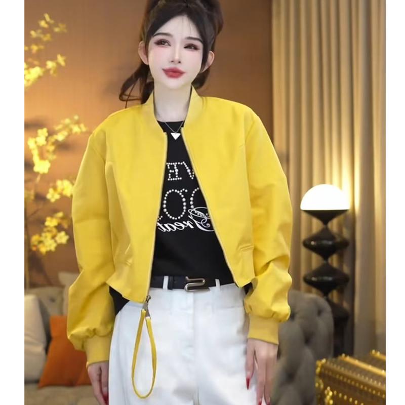 2025 Женский кардиган в европейском стиле с воротником-стойкой, повседневная бейсбольная куртка для весны и осени Small жёлтый
2025 Женский кардиган в европейском стиле с воротником-стойкой, повседневная бейсбольная куртка для весны и осени Small жёлтый