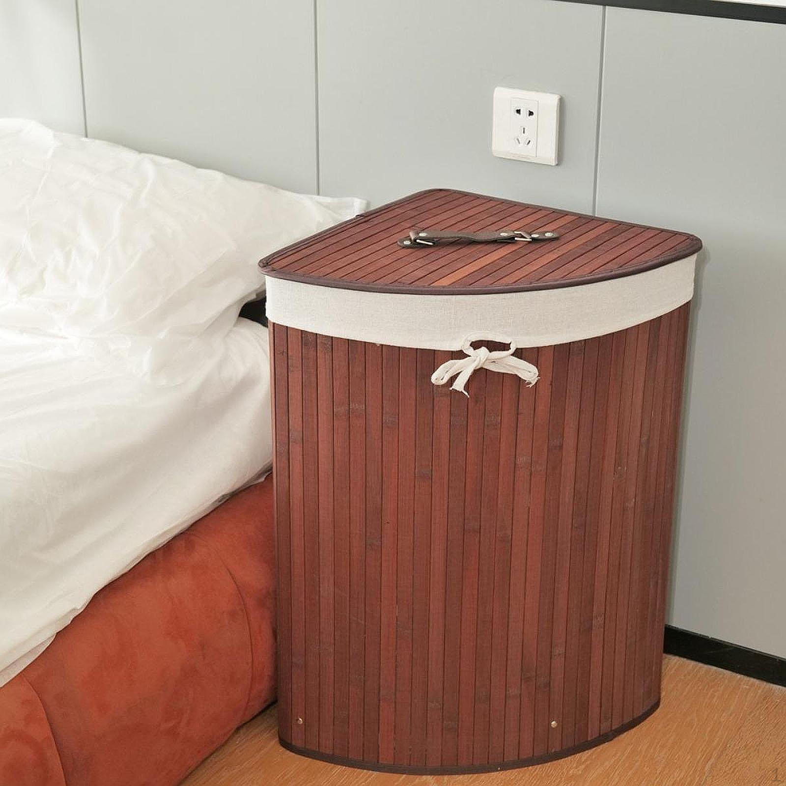 Бамбуковая угловая корзина для белья с крышкой и съемным вкладышем для белья, игрушек кофейный
Бамбуковая угловая корзина для белья с крышкой и съемным вкладышем для белья, игрушек кофейный