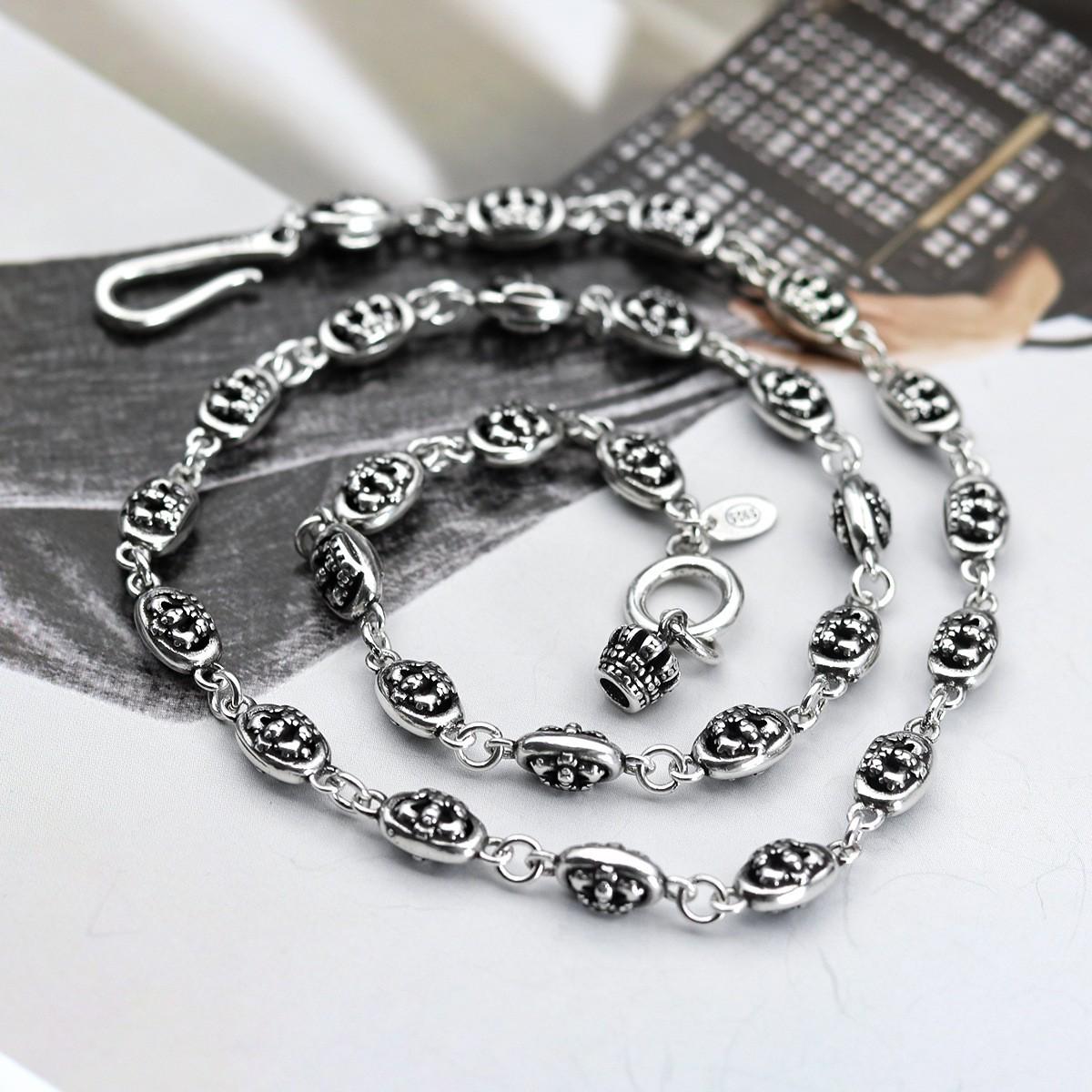 Tide Brand Thai Silver Crown Rose Choker: Vintage Punk Necklace for Men & Women 55cm Length
Tide Brand Thai Silver Crown Rose Choker: Vintage Punk Necklace for Men & Women 55cm Length