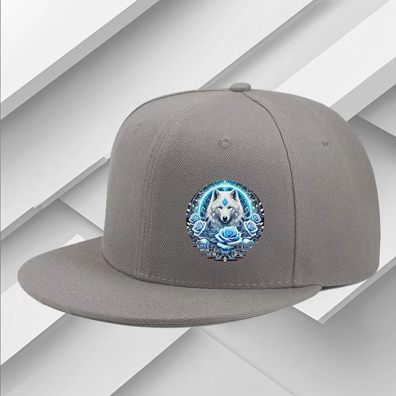 Ice Blue Wolf Roses Graphic Print Snapback Baseball Cap Adjustable Casual Streetwear Flat Brim Hat One Size
Ice Blue Wolf Roses Graphic Print Snapback Baseball Cap Adjustable Casual Streetwear Flat Brim Hat One Size