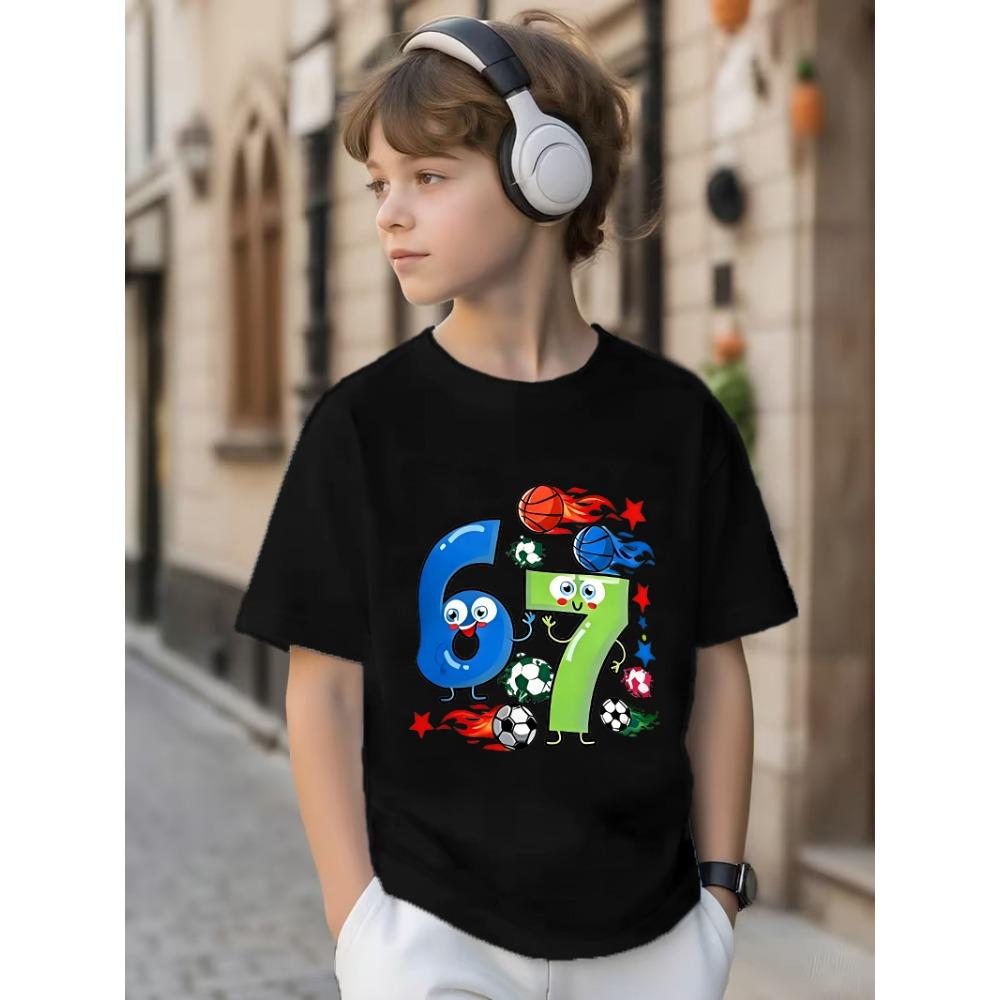 Kids T-Shirt 67 Number Basketball And Football Graphic Print Boy and Girl Tees Top Summer Short Sleeve Casual Outdoor Kids Clothing 100
Kids T-Shirt 67 Number Basketball And Football Graphic Print Boy and Girl Tees Top Summer Short Sleeve Casual Outdoor Kids Clothing 100