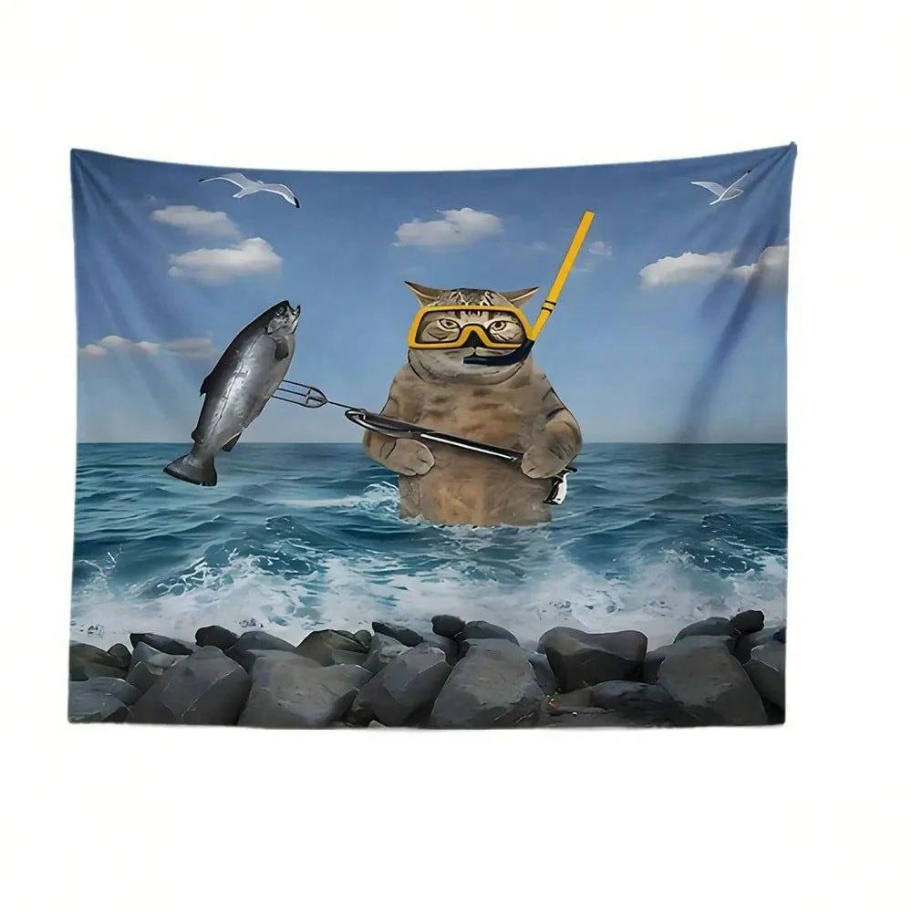 1PC Custom Cat Fishing Hook Tapestry Funny Ocean Wave Fishing Theme Wall Hanging Decorative Cotton Print Tapestry for Bedroo 74x94cm(29x37in)
1PC Custom Cat Fishing Hook Tapestry Funny Ocean Wave Fishing Theme Wall Hanging Decorative Cotton Print Tapestry for Bedroo 74x94cm(29x37in)