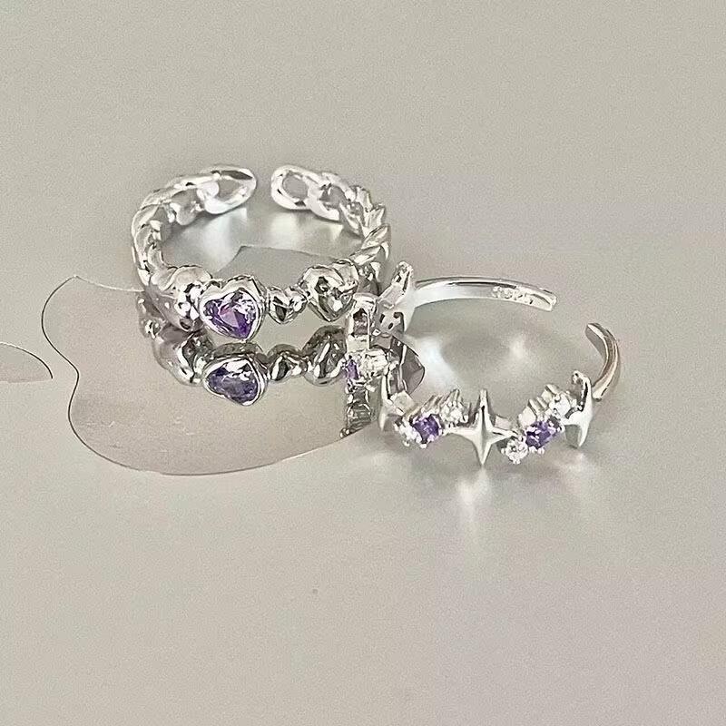 Y2K Purple Star Heart Ring Set Adjustable Copper Cz Ring Sparkling Starry Love Band for Women Girls Trendy K-Pop Zircon Gift Adjustable
Y2K Purple Star Heart Ring Set Adjustable Copper Cz Ring Sparkling Starry Love Band for Women Girls Trendy K-Pop Zircon Gift Adjustable
