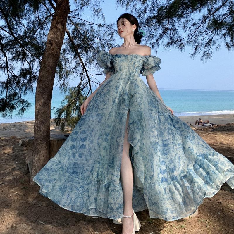 Seaside Photo Tour Wear Beach Dress Vacation Bohemian Fairy Long Dress Bubble Sleeve Dress Floral Dress S синий
Seaside Photo Tour Wear Beach Dress Vacation Bohemian Fairy Long Dress Bubble Sleeve Dress Floral Dress S синий