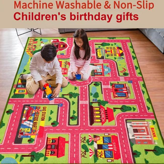 Colorful Road Polyester Carpet Cartoon Print Floor Mat Washable Crawling Carpet Kindergarten Indoor Room Supplies Bedside Gifts 40x60cm
Colorful Road Polyester Carpet Cartoon Print Floor Mat Washable Crawling Carpet Kindergarten Indoor Room Supplies Bedside Gifts 40x60cm