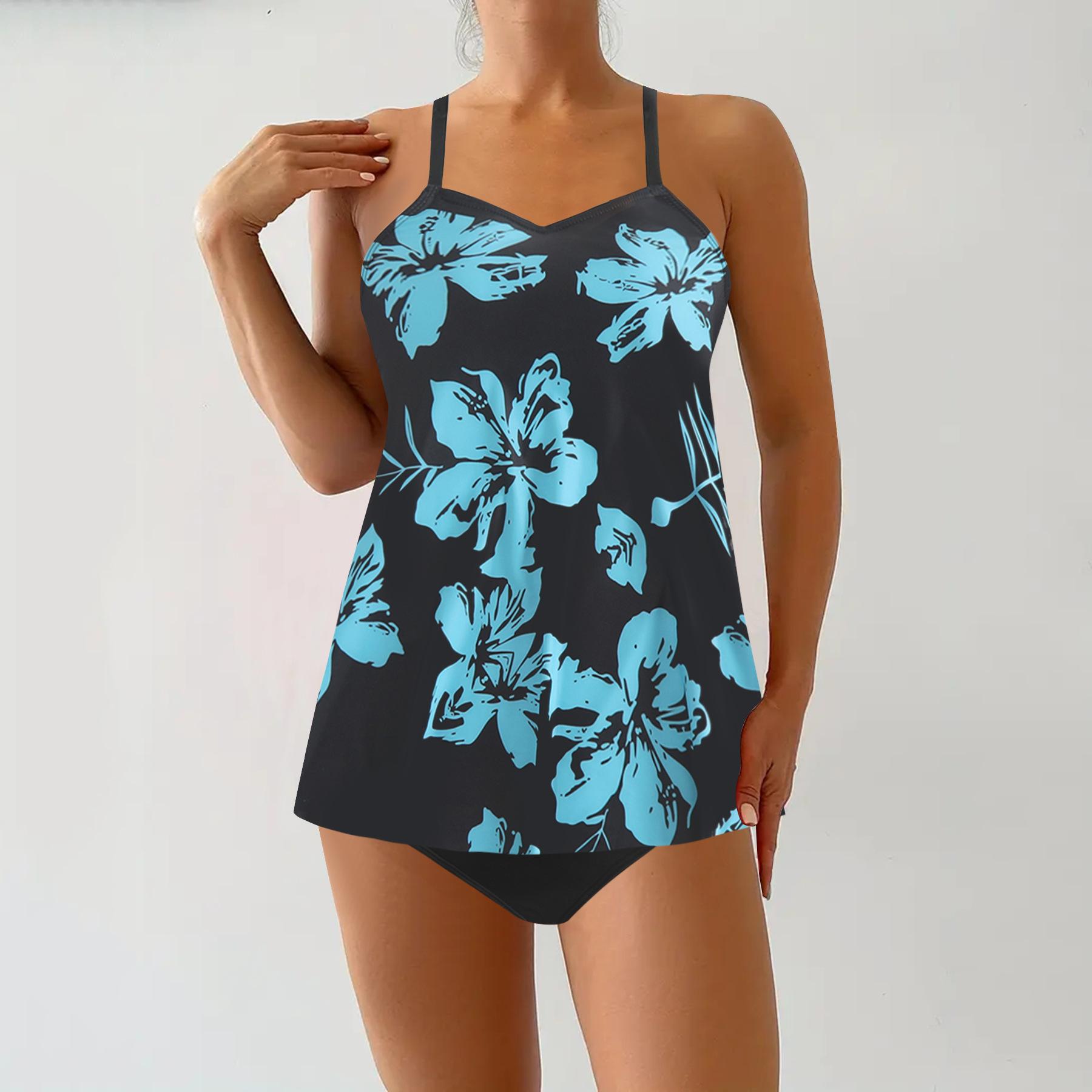 New sunflower print splicing split plus size swimsuit bikini 8XL синій
New sunflower print splicing split plus size swimsuit bikini 8XL синій