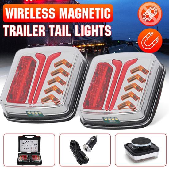 Wireless Magnetic Trailer Light IP67 Waterproof Tail Lamp Rechargeable LED Stop/Turn/Tail Lights Kit for Truck Trailers RVs Boats US Plug
Wireless Magnetic Trailer Light IP67 Waterproof Tail Lamp Rechargeable LED Stop/Turn/Tail Lights Kit for Truck Trailers RVs Boats US Plug
