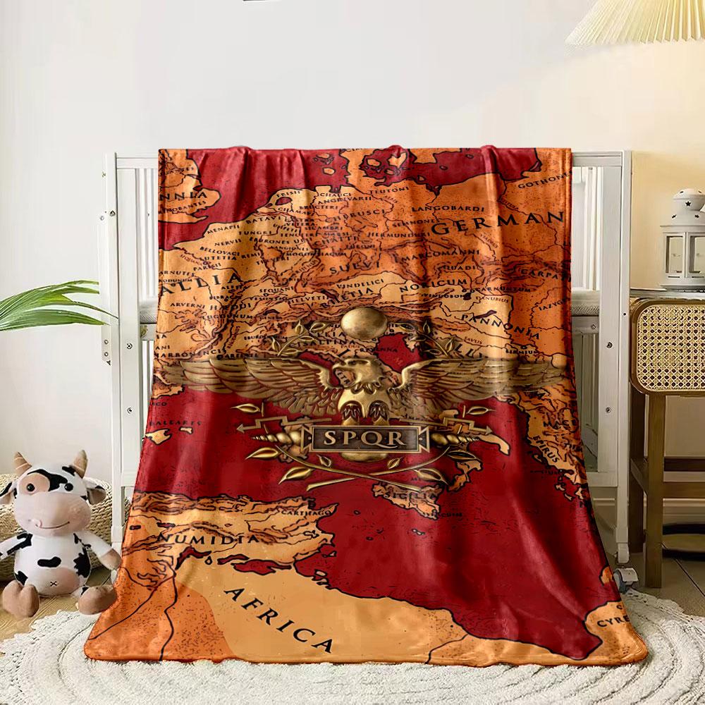 A Roman-themed map with SPQR emblem over regions marked in red and beige. for all seasons blanket lunch break throw gift 80cm x 120cm
A Roman-themed map with SPQR emblem over regions marked in red and beige. for all seasons blanket lunch break throw gift 80cm x 120cm