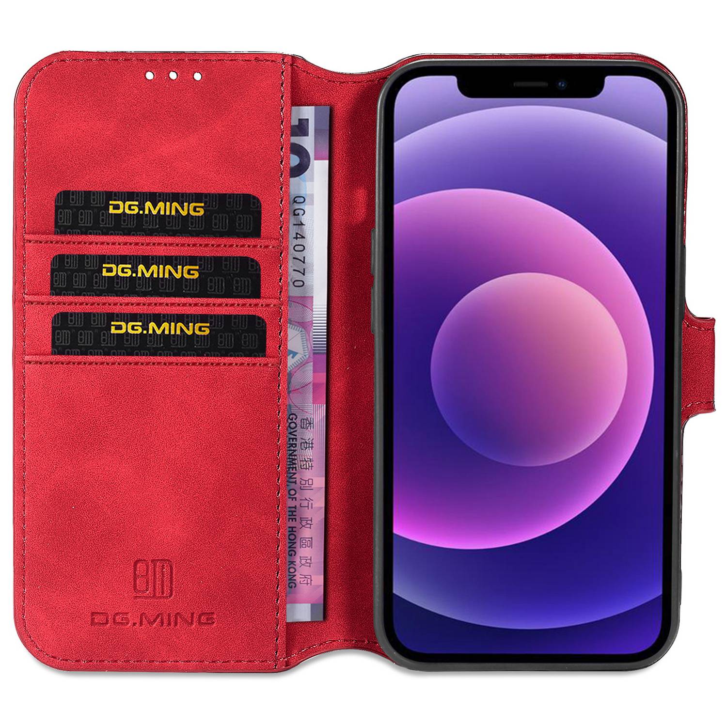 DG.MING For iPhone 14 6.1 inch Retro Style Magnetic Closure Shockproof PU Leather Wallet Phone Case with Stand Red
DG.MING For iPhone 14 6.1 inch Retro Style Magnetic Closure Shockproof PU Leather Wallet Phone Case with Stand Red