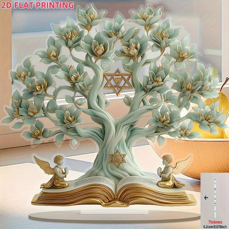 2D Flat Acrylic Tree of Life Desktop Decoration, Golden Leaves and Angel, Home Decor Plaque Hanging Wall Art Decorative Garden Decoration for Room Doo 18*19.8CM
2D Flat Acrylic Tree of Life Desktop Decoration, Golden Leaves and Angel, Home Decor Plaque Hanging Wall Art Decorative Garden Decoration for Room Doo 18*19.8CM